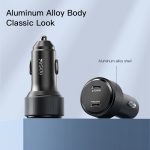 Yesido Y48 60W Auto-Schnellladegerät Aluminium Aluminium Doppelter Typ-C/USB-C-Anschluss Autoladegerät, Y48 – Bild 3