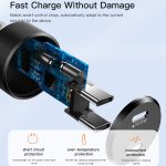 Yesido Y48 60W Auto-Schnellladegerät Aluminium Aluminium Doppelter Typ-C/USB-C-Anschluss Autoladegerät, Y48 – Bild 5