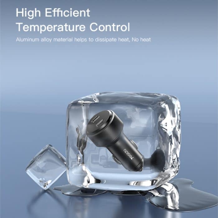 Yesido Y48 60W Auto-Schnellladegerät Aluminium Aluminium Doppelter Typ-C/USB-C-Anschluss Autoladegerät, Y48 – Bild 6