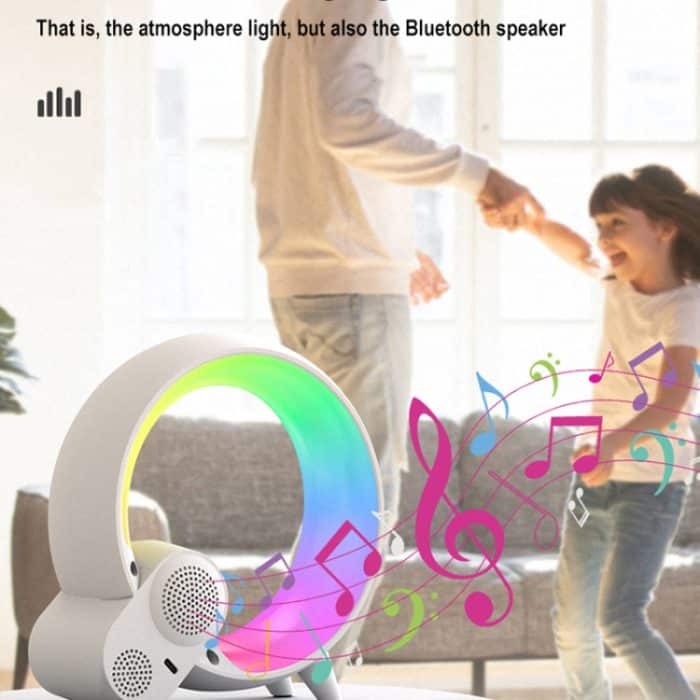 Multifunktionaler RGBW-Atmosphärenlicht-Bluetooth-Lautsprecher Sonnenaufgang Wecklampe Digitalanzeige Wecker, RGBW Black, RGBW White – Bild 5