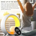 Multifunktionaler RGBW-Atmosphärenlicht-Bluetooth-Lautsprecher Sonnenaufgang Wecklampe Digitalanzeige Wecker, RGBW Black, RGBW White – Bild 6