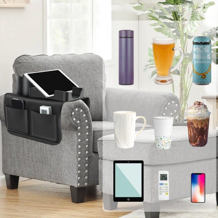Upgrade Couch-Getränkehalter-Tablett, Silikon-Anti-Rutsch-Sofa-Armlehnen-Tablett, Silicone – Bild 1