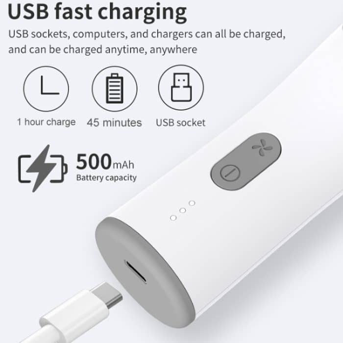 Elektrischer, wasserdichter Friseur-Kinder-Haarschneider, geräuscharm, wiederaufladbar, Push-Clipper, Digital Version White, Suction Upgrade Version White – Bild 7