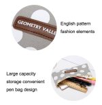 10 Stück einfache Bleistiftbeutel aus Segeltuch für Studenten, Schreibwarenbeutel mit großer Kapazität, Black Grid, Gray Grid, White Bottom Dot, Gray Bottom Dot – Bild 4