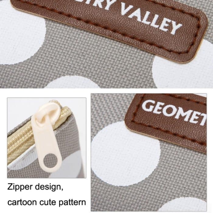 10 Stück einfache Bleistiftbeutel aus Segeltuch für Studenten, Schreibwarenbeutel mit großer Kapazität, Black Grid, Gray Grid, White Bottom Dot, Gray Bottom Dot – Bild 5