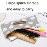 10 Stück einfache Bleistiftbeutel aus Segeltuch für Studenten, Schreibwarenbeutel mit großer Kapazität, Black Grid, Gray Grid, White Bottom Dot, Gray Bottom Dot – Bild 6