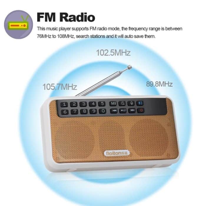 Rolton E500 Bluetooth-Lautsprecher, integriertes 2.1-Kanal-Mikrofon, unterstützt UKW-Radio – Bild 5