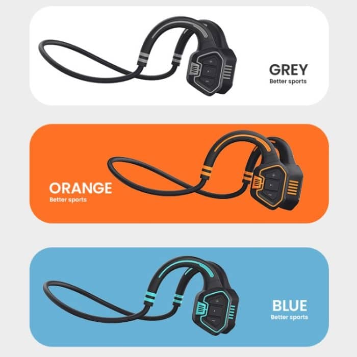 Wasserdichter In-Ear-Kopfhörer mit Knochenleitung, magnetische Aufladung, Schwimmen, Sport, Bluetooth, AS9 Grey, AS9 Orange, AS9 Blue – Bild 2