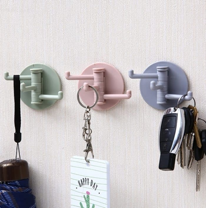 20 Stück 3 Haken drehbarer Haken Küche Badezimmer Paste Wandhaken – Bild 5