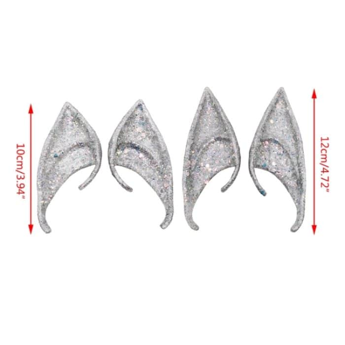 1 Paar Latex Elfenohren mit Glitzer Halloween Party Pixie Ohren Cosplay Requisiten, 10cm Golden, 12cm Golden, 12cm Flash Pink, 10cm Flash Pink, 12cm Silver, 10cm Silver, 12cm Pink, 10cm Pink, 12cm Purple, 10cm Purple – Bild 4