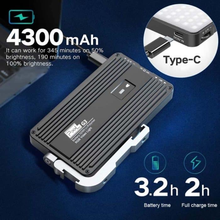 Pixel G3 Flachbildschirm RGB-Fülllicht Handfotografiekamera Dimmbare Desktop-Mini-Taschenlampe – Bild 6