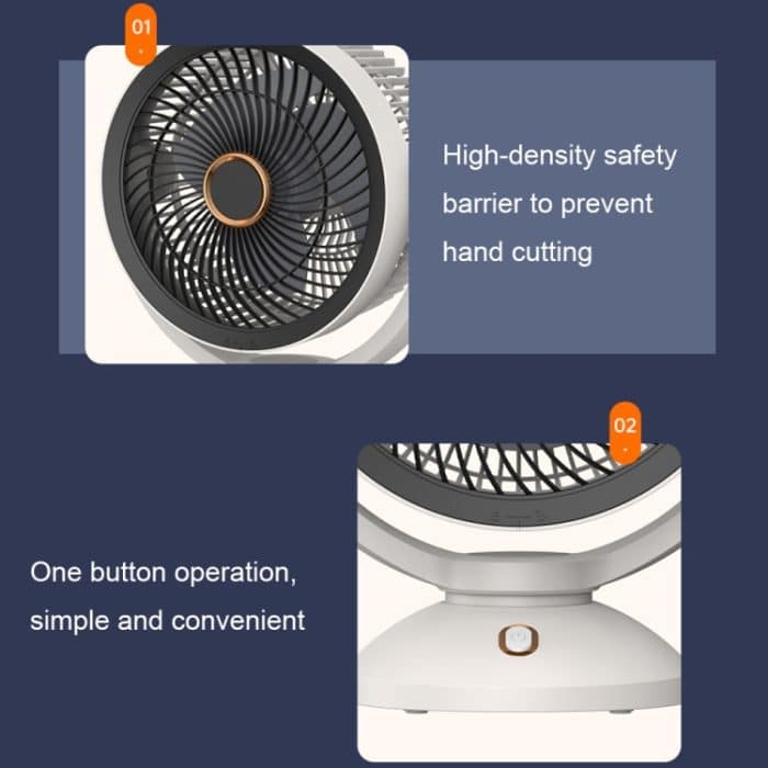 Desktop-Luftzirkulation aufrechter Nachtlichtventilator, drehbarer Turbo-Ventilator für den Haushalt, Plug-in Model, Charging Model – Bild 11