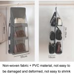 2 Stück doppelseitige transparente Aufbewahrungstasche für Schlafzimmer, Kleiderschrank, Aufbewahrung, staubdicht, Hängetasche, Gray 6 Grid, Black 6 Grid, Gray 8 Grid, Black 8 Grid – Bild 3