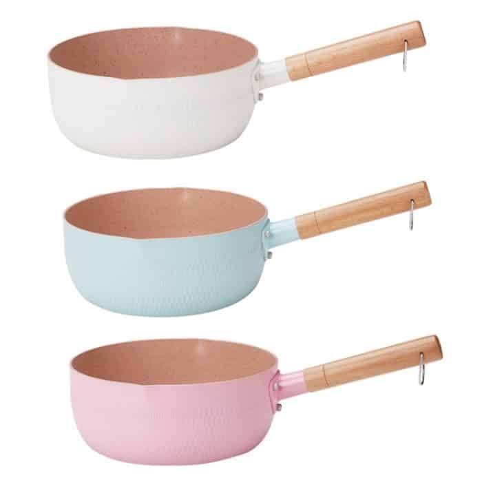 18 cm ohne Deckel, zum Kochen von Instant-Nudeln, antihaftbeschichtete Pfanne, Babynahrungsergänzungspfanne, kleiner Milchtopf aus Maifan-Stein, 18cm Without Cover White, 18cm Without Cover Blue, 18cm Without Cover Pink – Bild 2