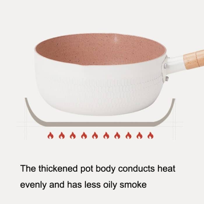 18 cm ohne Deckel, zum Kochen von Instant-Nudeln, antihaftbeschichtete Pfanne, Babynahrungsergänzungspfanne, kleiner Milchtopf aus Maifan-Stein, 18cm Without Cover White, 18cm Without Cover Blue, 18cm Without Cover Pink – Bild 3