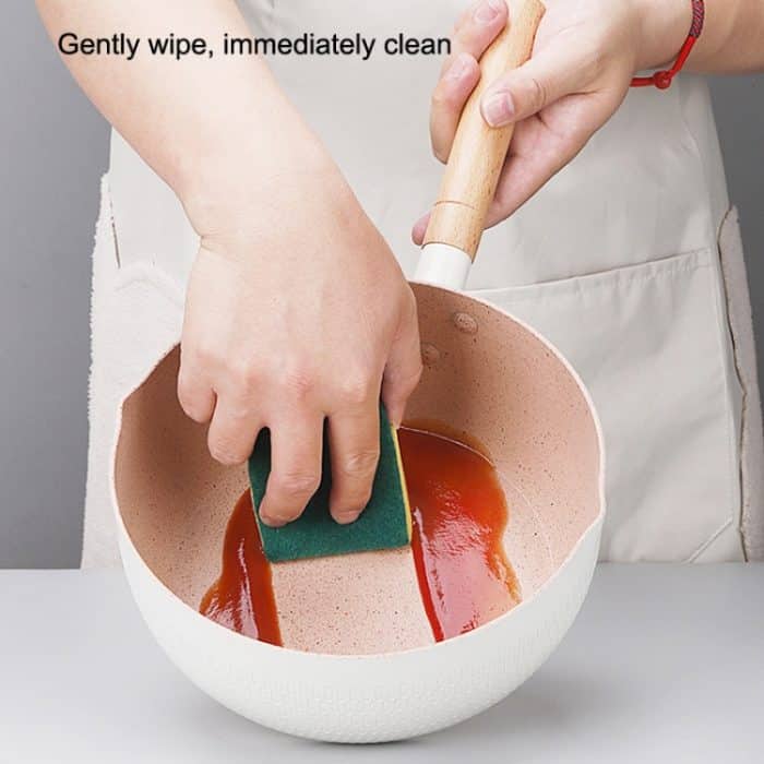 20 cm ohne Deckel, zum Kochen von Instant-Nudeln, antihaftbeschichtete Pfanne, Babynahrungsergänzungspfanne, kleiner Milchtopf aus Maifan-Stein, 20cm Without Cover Black, 20cm Without Cover White, 20cm Without Cover Blue, 20cm Without Cover Pink – Bild 6