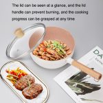 20 cm mit Deckel, zum Kochen von Instant-Nudeln, antihaftbeschichtete Pfanne, Babynahrungsergänzungspfanne, kleiner Milchtopf aus Maifan-Stein, 20cm With Cover Black, 20cm With Cover White, 20cm With Cover Blue, 20cm With Cover Pink – Bild 9