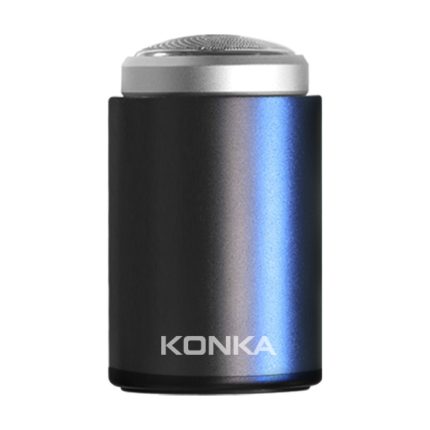 KONKA Mini tragbarer Rasierer für den Außenbereich, wasserdichter Herrenrasierer, Black, Black+1 Knife Head, Black+3 Knife Head