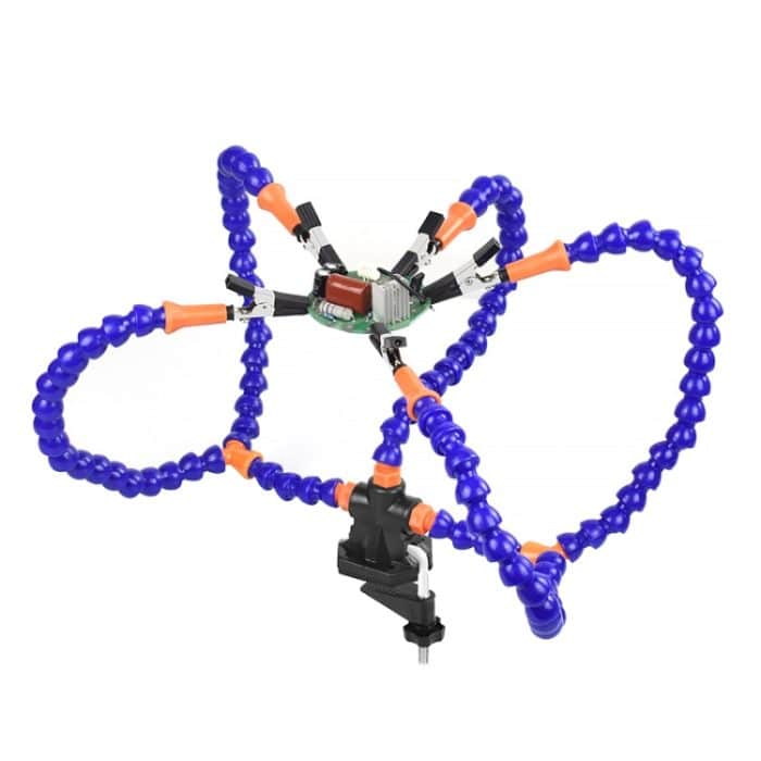 TBD0603924702.jpg Telefon PCB Leiterplatte Reparatur Feste Ordner Schweißen Unterstützt DIY Modell Spannwerkzeug, 5 Claws (Blue), 5 Claws+Magnifying Glass (Blue), 5 Claws+Magnifying Glass Lamp (Blue), 3 Claws (Black), 5 Claws+Magnifying Glass (Black)... – Bild 1