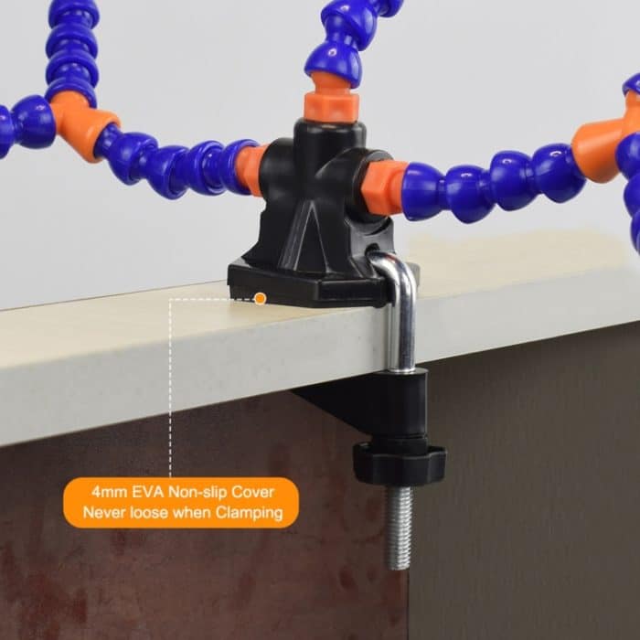 Telefon PCB Leiterplatte Reparatur Feste Ordner Schweißen Unterstützt DIY Modell Spannwerkzeug, 5 Claws (Blue), 5 Claws+Magnifying Glass (Blue), 5 Claws+Magnifying Glass Lamp (Blue), 3 Claws (Black), 5 Claws+Magnifying Glass (Black)... – Bild 5