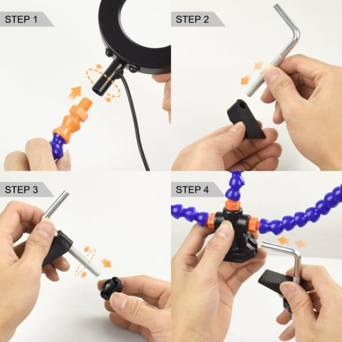 Telefon PCB Leiterplatte Reparatur Feste Ordner Schweißen Unterstützt DIY Modell Spannwerkzeug, 5 Claws (Blue), 5 Claws+Magnifying Glass (Blue), 5 Claws+Magnifying Glass Lamp (Blue), 3 Claws (Black), 5 Claws+Magnifying Glass (Black)... – Bild 6