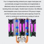 EVESKY 500 Desktop-Computer 4 Kupferrohr-Mute-CPU-Lüfter, Single Fan Without Light, No Light Three Fans, Color Single Fan, Color Three Fans – Bild 2