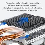 EVESKY 500 Desktop-Computer 4 Kupferrohr-Mute-CPU-Lüfter, Single Fan Without Light, No Light Three Fans, Color Single Fan, Color Three Fans – Bild 4