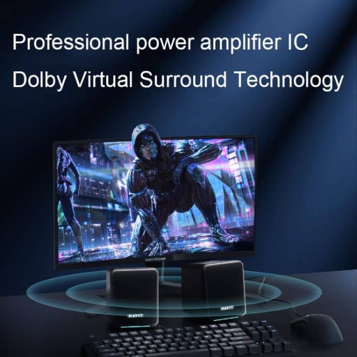 Havit A20 Plus Buntes Umgebungslicht Kabelgebundener Computer-Audio-Stereo-Surround-Sound-Lautsprecher, Black, Bluetooth Version – Bild 8