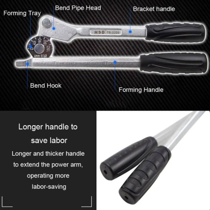 Manuelle Edelstahlrohr-Eisenrohrbiegemaschine, Klimaanlage, Kupferrohr, Aluminiumrohrbiegemaschine, HSD TB-3206 6mm Diameter, HSD TB-3208 8mm Diameter, HSD TB-3210 10mm Diameter, HSD TB-3212 12mm Diameter – Bild 5
