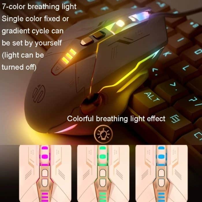 Inphic PW5 Mecha Wired Game Mouse Macro Definition Light Mute Office USB Computer Mouse – Bild 8