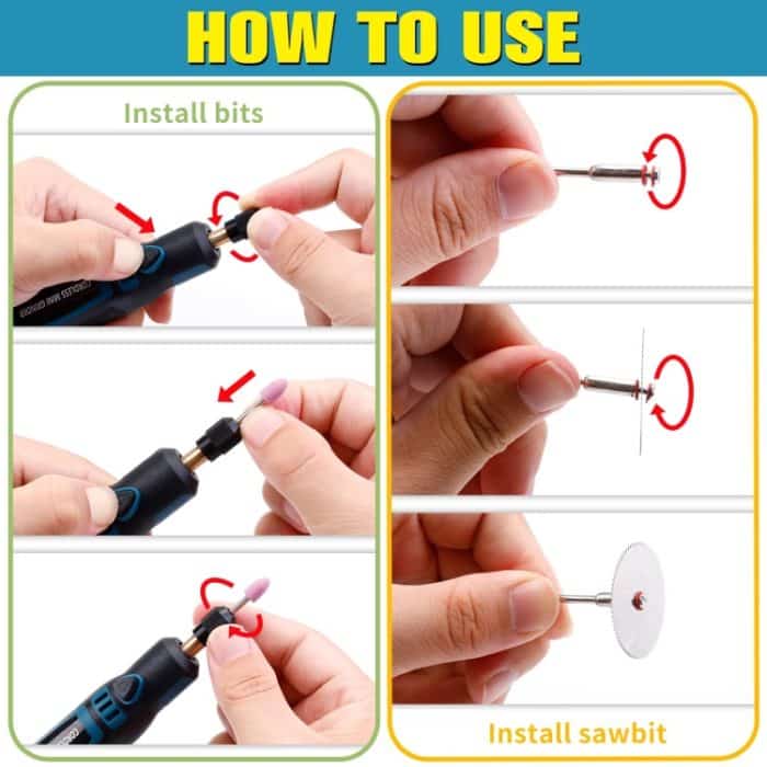 55-in-1 wiederaufladbares Mini-Elektroschleifer-Set, 3-Gang-verstellbares Miniatur-Elektrobohrer-Maniküre-Werkzeug – Bild 9