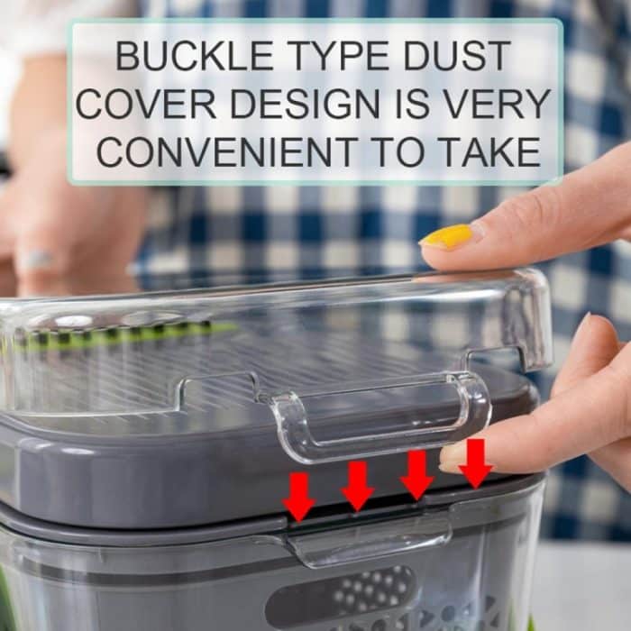 22-in-1 multifunktionaler Lebensmittelzerkleinerer, Reibe, Zwiebelwürfelschneider, Gemüseschneider mit 13 Edelstahlklingen, 22 in 1 Multifunctional – Bild 9