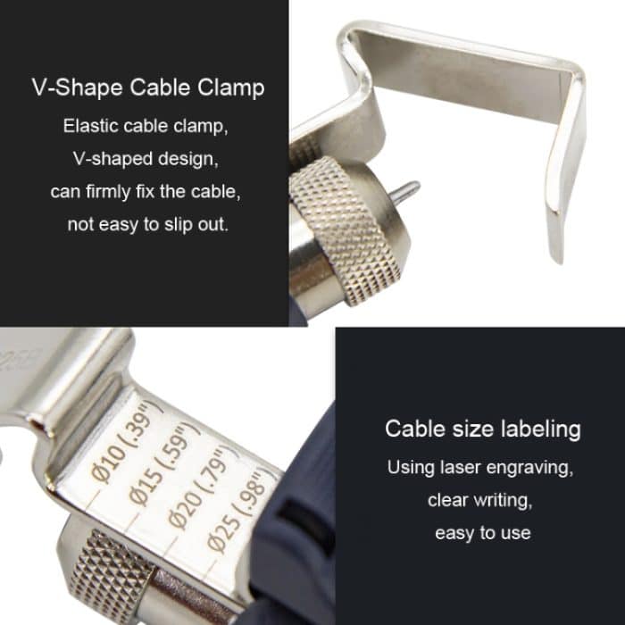 Rotierende, multifunktionale Kabelabisolierzange mit Klinge, HSD HS-325B – Bild 5