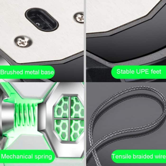 K-Snake Q7 Game, kabelgebunden, 7 Farben, beleuchtet, USB, 4000 DPI, mechanische Maus, Q7 Scrub Black, Q7 Silver Gray, Q7 White – Bild 6