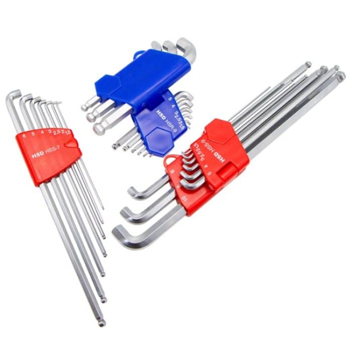 Werkzeuge mit kurzem Kugelkopf-Sechskantschlüsselsatz, 9pcs/set HSD HSR-9 Short Version, 7pcs/set HSD HSS-7 Long Version, 9pcs/set HSD HSS-9 Long Version – Bild 2