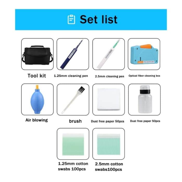 10-in-1-Reinigungsset für optische Fasern, 1,25/2,5-mm-Faser-Reinigungsstift – Bild 3