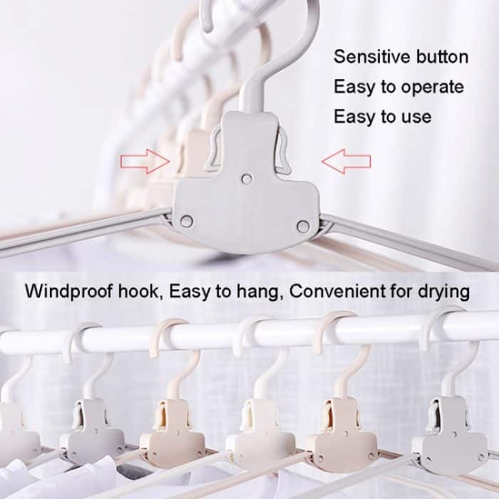 Kunststoff-Reise-Klappbügel, tragbar, breite Schulter, spurloser Wäscheständer – Bild 5