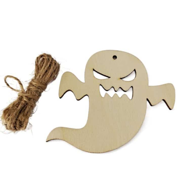 10 Stück/Set Halloween-Dekorationen, Urlaub, Party, Holzanhänger – Bild 5