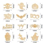 10 Stück/Set Halloween-Dekorationen, Urlaub, Party, Holzanhänger – Bild 6