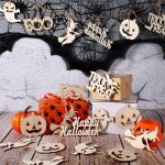 10 Stück/Set Halloween-Dekorationen, Urlaub, Party, Holzanhänger – Bild 9