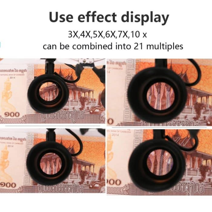 Stirnband-Lupen mit kalter und warmer Lichtquelle, austauschbar, kombinieren Sie 21 verschiedene Vielfache – Bild 6