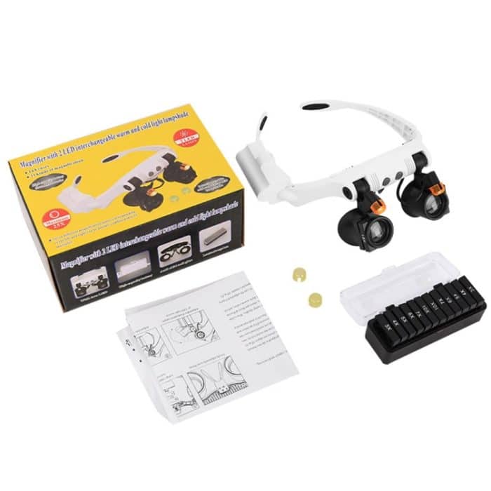 Stirnband-Lupen mit kalter und warmer Lichtquelle, austauschbar, kombinieren Sie 21 verschiedene Vielfache – Bild 7