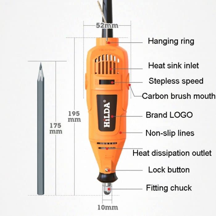 HILDA Power Grinder und Brush Sharpener Set Schärfwerkzeug-Set, EU-Stecker, With Soft Shaft, No Soft Shaft – Bild 3
