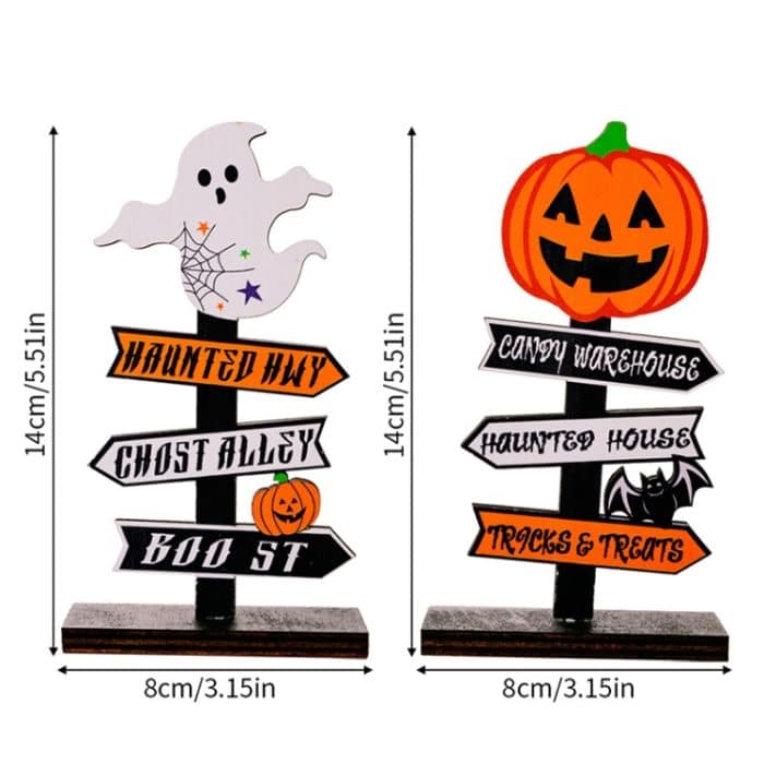 Halloween-Führer, Holzornamente, Cartoon-Buchstaben, Dekorationszubehör, Ghost Model, Pumpkin Model – Bild 3