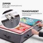 Faltbare Unterbett-Aufbewahrungstasche aus Vliesstoff für Kleidung, Decken und Schuhe, 100 x 50 x 15 cm, 100x50x15cm(4 Handles Deep Gray), 100x50x15cm(4 Handles Black) – Bild 3