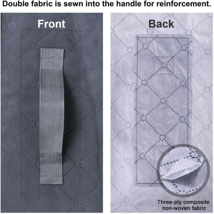 Faltbare Unterbett-Aufbewahrungstasche aus Vliesstoff für Kleidung, Decken, 100 x 50 x 18 cm, 100x50x18cm(Deep Gray Transparent Cover), 100x50x18cm(Deep Gray Semi -transparent) – Bild 5