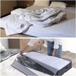 Faltbare Unterbett-Aufbewahrungstasche aus Vliesstoff für Kleidung, Decken, 100 x 50 x 18 cm, 100x50x18cm(Deep Gray Transparent Cover), 100x50x18cm(Deep Gray Semi -transparent) – Bild 6
