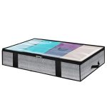 Faltbare Unterbett-Aufbewahrungstasche aus Vliesstoff für Kleidung, Decken, 100 x 50 x 18 cm, 100x50x18cm(Printing Gray)