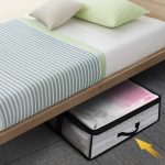 Faltbare Unterbett-Aufbewahrungstasche aus Vliesstoff für Kleidung, Decken, 100 x 50 x 18 cm, 100x50x18cm(Printing Gray) – Bild 7