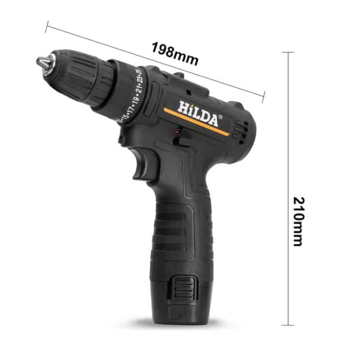 HILDA Home Power Drill 12V Li-Ion-Bohrmaschine mit Ladegerät und Akku, EU-Stecker, Carton Packing, Plastic Packing, Cloth Packing – Bild 2